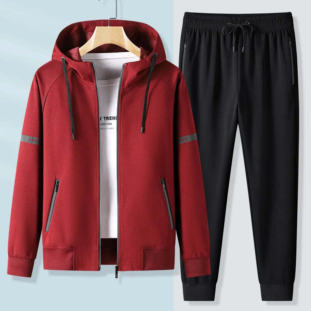 Zippered Tracksuit Set for Active Wear