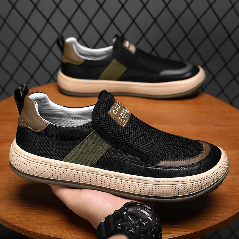 Breathable Men's Casual Shoes with Mesh Panel